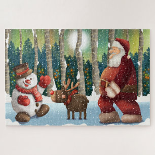 Santa Rudolph and Snowman  Jigsaw Puzzle