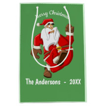 Santa Running Christmas Monogram