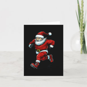 Santa Running Cross Country Xc Runner Christmas Xm Card