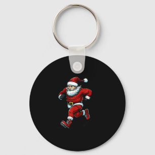 Santa Running Cross Country Xc Runner Christmas Xm Key Ring