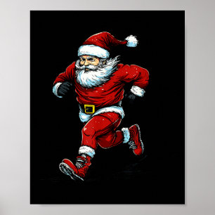 Santa Running Cross Country Xc Runner Christmas Xm Poster