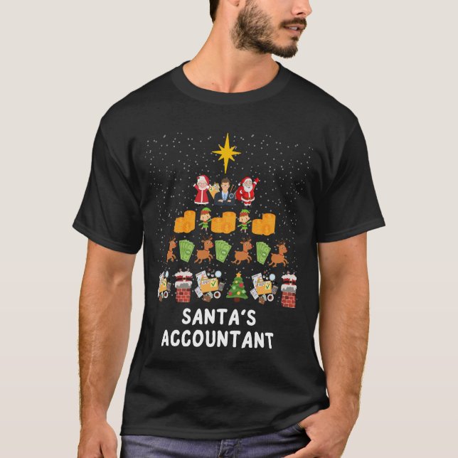 Santa’s Accountant Christmas Christmas Accountant T-Shirt (Front)