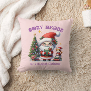 Santa’s Bookish Christmas Cozy Reads Cushion