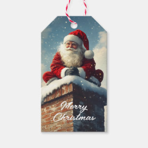 Santa’s Chimney Pause: A Winter’s Smile Gift Tags