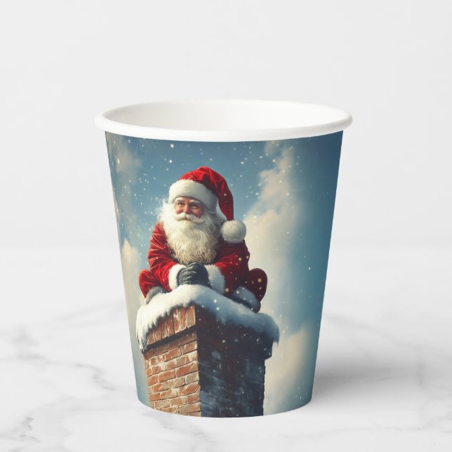 Santa’s Chimney Pause: A Winter’s Smile Paper Cups (Front)