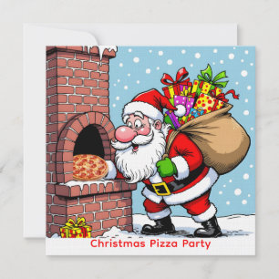 Santa’s Chimney Pizza Oven Christmas Gathering Invitation