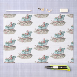 Santa’s Chinoiserie Sleigh on the Beach  Tissue Paper