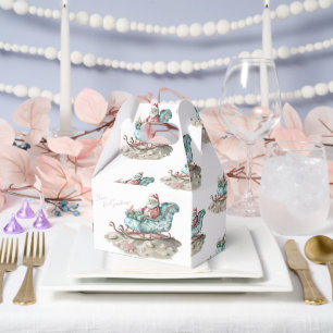 Santa’s Chinoiserie Sleigh on the Beach white Favour Box