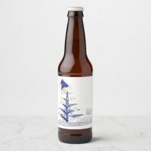 Santa s Christmas tree Beer Bottle Label