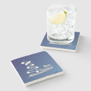 Santa s Christmas tree Stone Coaster