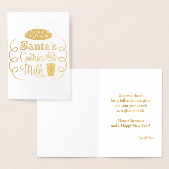 Santa’s Cookies and Milk Christmas Whimsical  Foil Card (Display)