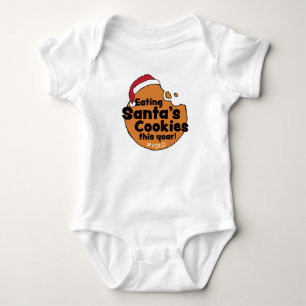 Santa’s Cookies Yolo Hashtag Christmas Cookie Baby Bodysuit