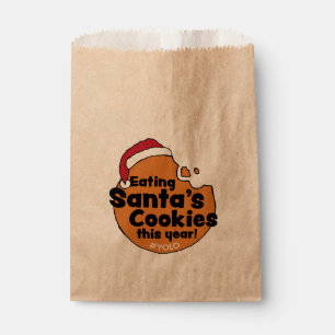 Santa’s Cookies Yolo Hashtag Christmas Cookie Favour Bags