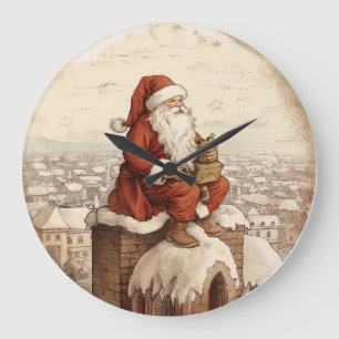 Santa’s Countdown – Vintage Christmas Chimney Large Clock