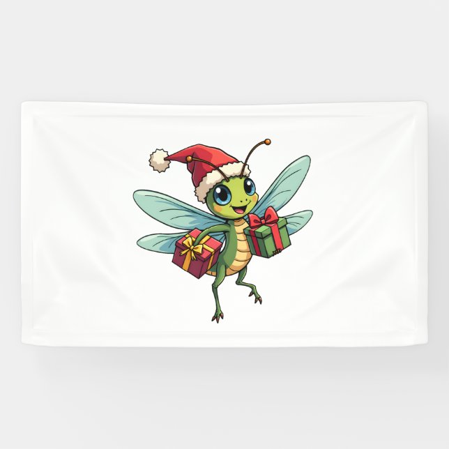 Santa’s Dragonfly Helper Banner (Horizontal)
