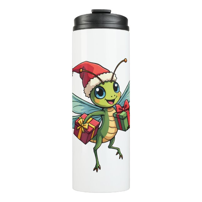 Santa’s Dragonfly Helper Thermal Tumbler (Front)