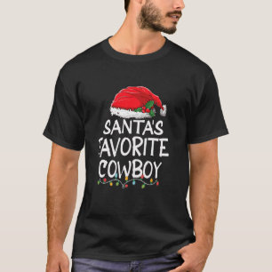 Santa s Favorite Cowboy Christmas Santa Claus tree T-Shirt