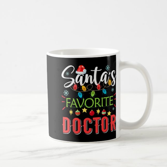 Santa S Favorite Doctor Xmas Light Santa Hat Chris Coffee Mug (Right)