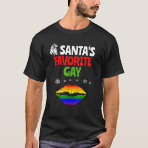 Santa s Favorite Gay Pride Christmas Xmas LGBT Pri T-Shirt