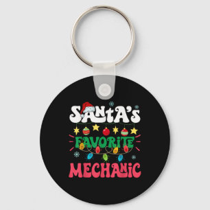 Santa S Favorite Mechanic Funny Santa Xmas Light C Key Ring