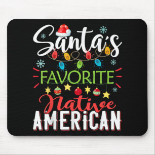 Santa S Favorite Native American Xmas Light Hat Ch Mouse Mat