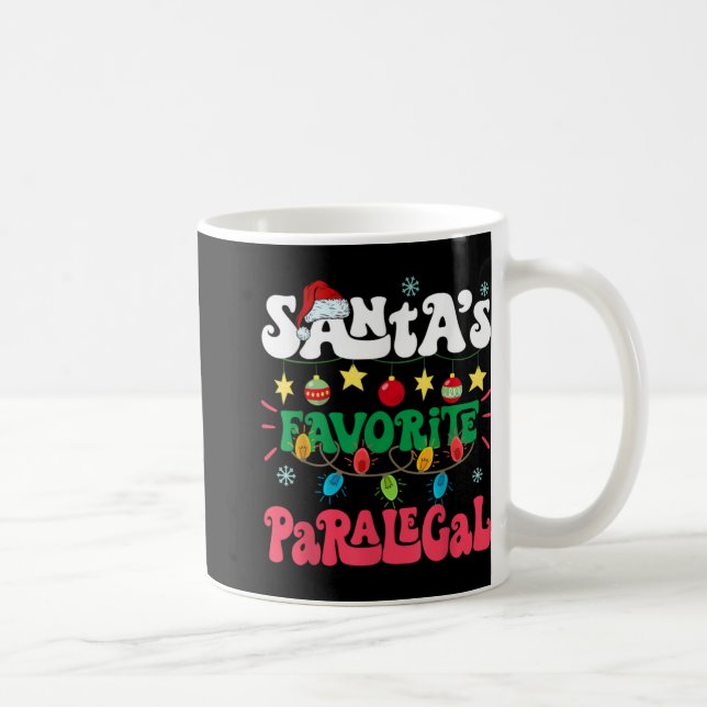 Santa S Favorite Paralegal Funny Santa Xmas Light  Coffee Mug (Right)