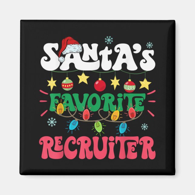 Santa S Favorite Recruiter Funny Santa Xmas Light  Magnet (Front)