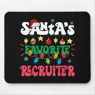 Santa S Favorite Recruiter Funny Santa Xmas Light  Mouse Mat