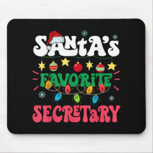 Santa S Favorite Secretary Funny Santa Xmas Light Mouse Mat