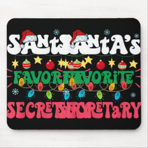 Santa S Favorite Secretary Funny Santa Xmas Light Mouse Mat