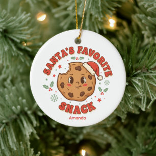 Santa’s Favorite Snack Funny Christmas Ornament
