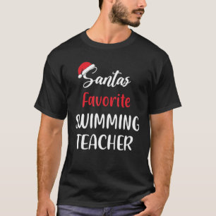 Santa’s Favorite Swimming Teacher Pajama Christm T-Shirt