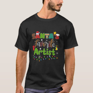 Santa s Favourite Artist Funny Christmas Long Slee T-Shirt