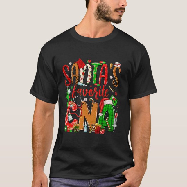 Santa s Favourite CNA Certified Nursing Assistant  T-Shirt (Front)
