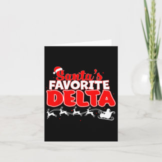 Santa’s Favourite Delta Christmas Sorority Xmas Wh Card