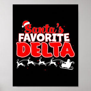 Santa’s Favourite Delta Christmas Sorority Xmas Wh Poster