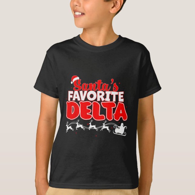 Santa’s Favourite Delta Christmas Sorority Xmas Wh T-Shirt (Front)
