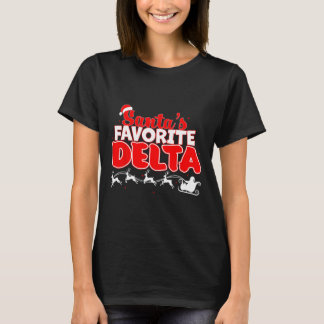 Santa’s Favourite Delta Christmas Sorority Xmas Wh T-Shirt