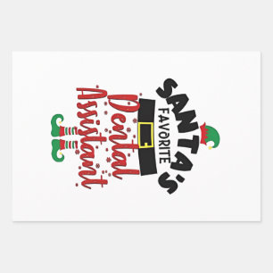 Santa’s Favourite Dental Assistance Christmas Sant Wrapping Paper Sheet