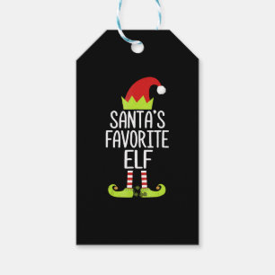 Santa s Favourite Elf Shirt Christmas Family Elf Gift Tags