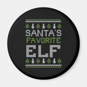 Santa’s Favourite Elf – Ugly Sweater Christmas Magnet
