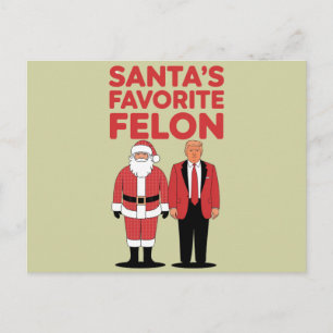 Santa’s Favourite Felon Trump Christmas Republican Postcard