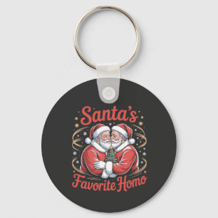 Santa’s Favourite Homo LGBT Pride Gay Christmas Key Ring