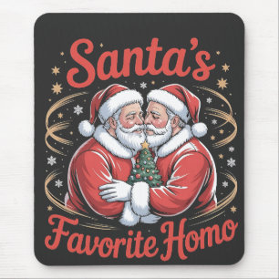 Santa’s Favourite Homo LGBT Pride Gay Christmas Mouse Mat