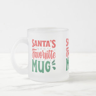 Santa’s Favourite Mug – Frosted Glass Delight