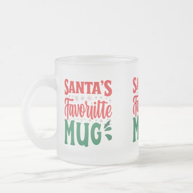 Santa’s Favourite Mug – Frosted Glass Delight   (Left)