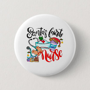 Santa’s Favourite Nurse 6 Cm Round Badge