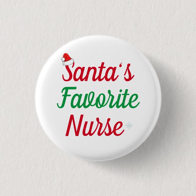 Santa’s Favourite Nurse Christmas Appreciation  3 Cm Round Badge (Front)