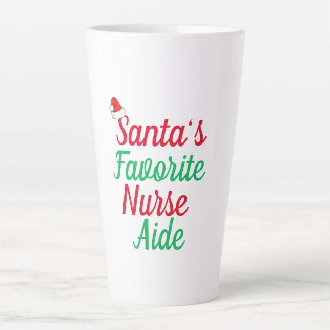 Santa’s Favourite Nurse Christmas Appreciation  Latte Mug (Front)