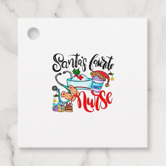 Santa’s Favourite Nurse   Favour Tags (Front)